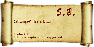 Stumpf Britta névjegykártya